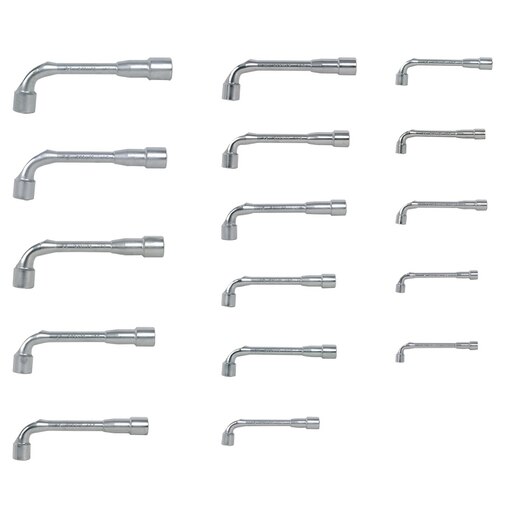 Jeu 22 clés à pipe 6 x 6 pans débouchées 8 à 32 mm